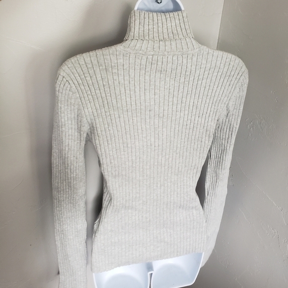 Chadwicks Grey Ribbed Long Sleeve Turtleneck PM M - Picture 4 of 6